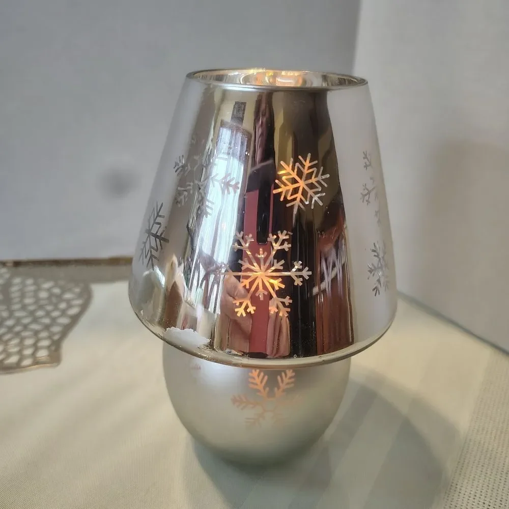 Snowflake Silver Candle Holder